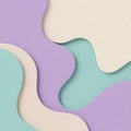 Curved paper layers create a flowing pattern with pastel colors: lavender, cream, and mint green. Royalty Free Stock Photo