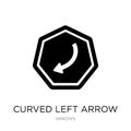 curved left arrow icon in trendy design style. curved left arrow icon isolated on white background. curved left arrow vector icon Royalty Free Stock Photo