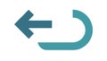 Curved Left Arrow Icon for Undo and Navigation, vector design Generative AI Royalty Free Stock Photo