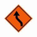 Curved Left Traffic Road Sign, Vector Illustration, Isolate On White Background Icon Royalty Free Stock Photo