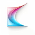 Curved Letter K Logo In Multi-layered Color Fields - 3d Illustration