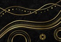 Elegant gold curved line pattern for luxurious interior wall design