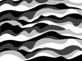 Curved lines background of black and gray color in abstract way in vector