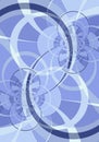 Curved Lines and Circles Blue Royalty Free Stock Photo