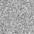 Curved lines ink hatching. Hand drawn vector seamless pattern Royalty Free Stock Photo