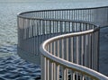 Curved metal railing