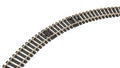 Curved model train tracks on white background Royalty Free Stock Photo
