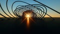 Curved Modern Bridge at Sunset 3 Dimensional Realistic Curving Modern Bridge at Sunset