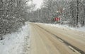 Curved muddy road Royalty Free Stock Photo