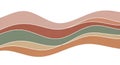 Curved, multicolored lines create an abstract wave pattern against a plain white background. The Royalty Free Stock Photo