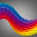 Curved, multicolored wave design with smooth transitions from blue to yellow on a Royalty Free Stock Photo