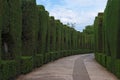 Curved pathway in the gardens of Alhambra Royalty Free Stock Photo