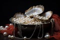 Curved Pearls mussel shells. Generate ai