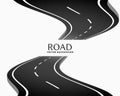 Curved perspective road way with white markings Royalty Free Stock Photo