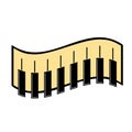 Curved piano key board vector illustration Royalty Free Stock Photo