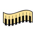 Curved piano key board vector illustration