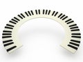 Curved piano keyboard