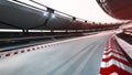 Curved race track with speed motin blur Royalty Free Stock Photo