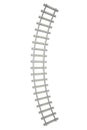 Curved railway isolated on white background.