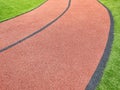 Curved range of Athletics track