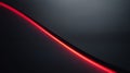 Curved Red Neon Light Across Smooth Dark Surface Minimal Tech Background Royalty Free Stock Photo