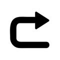 Curved return arrow icon or symbol