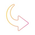 Curved right arrow gradient style icon vector design Royalty Free Stock Photo