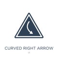 curved right arrow icon in trendy design style. curved right arrow icon isolated on white background. curved right arrow vector Royalty Free Stock Photo