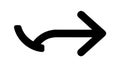 Curved right arrow icon vector for redo forward next action, vector design Generative AI Royalty Free Stock Photo