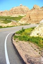 Curved Road in Badlands Royalty Free Stock Photo