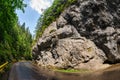 Curved road in Bicaz Canyon, Romania