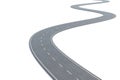 Curved road isolated on white background. 3d illustration