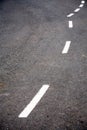 Curved road line markings Royalty Free Stock Photo