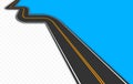 Curved road with markings. Vector illustration Royalty Free Stock Photo