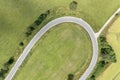 Curved road from drone pespective