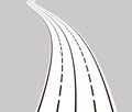 Curved road with white lines. Royalty Free Stock Photo