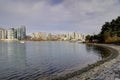 Curved seawall in False Creek Royalty Free Stock Photo