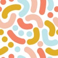 Curved shapes abstract seamless pattern background