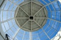 Curved Skylight Glass Roof or Ceiling of Dome with Geometric Structure Steel in Modern Contemporary Architecture Style Royalty Free Stock Photo