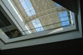 Curved Skylight Glass Roof or Ceiling of Dome with Geometric Structure Steel in Modern Contemporary Architecture Style