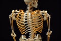curved spine scoliosis, human skeleton with scoliosis, illustration Generative AI