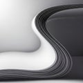 Curved stack of thin, layered sheets of paper, creating a fluid, wave-like abstract shape. The Royalty Free Stock Photo