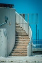 A curved staircase outdoors