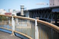 Curved steel railing more sky