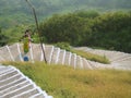 Curved steps on mountain