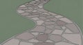 Curved stone path with irregularly shaped Royalty Free Stock Photo