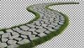 Curved stone pathway with grass Royalty Free Stock Photo