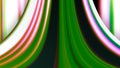 Curved strip with colored stripes. Motion. Animation with abstract slide made of multicolored lines. Rising strip with