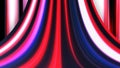 Curved strip with colored stripes. Motion. Animation with abstract slide made of multicolored lines. Rising strip with