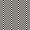 Curved striped wavy lines seamless pattern. Vector texture with weaves, stripes. Royalty Free Stock Photo